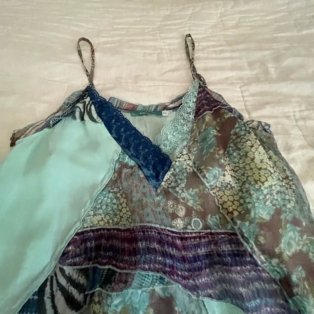 I.AM.GIA Green and Purple Asymmetrical Sundress - Picture 3 of 5